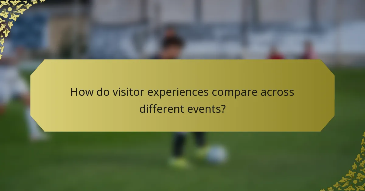 How do visitor experiences compare across different events?