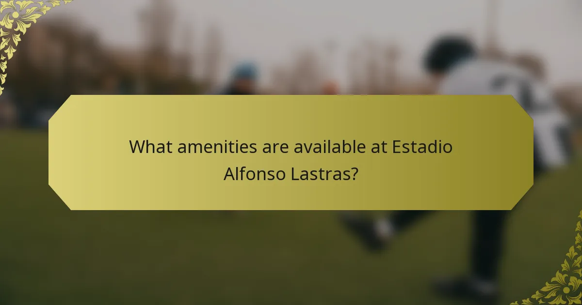 What amenities are available at Estadio Alfonso Lastras?