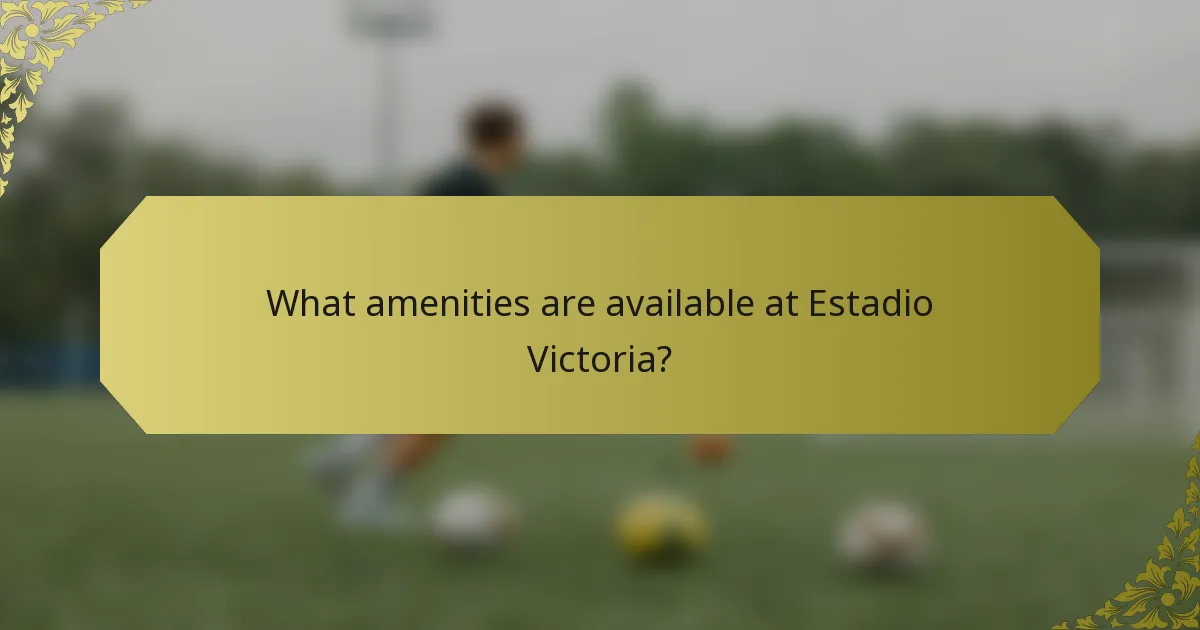 What amenities are available at Estadio Victoria?